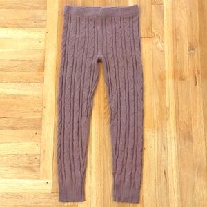 Runway 7 Taupe Cable Knit Sweater Jogger Pants / Leggings Size Medium